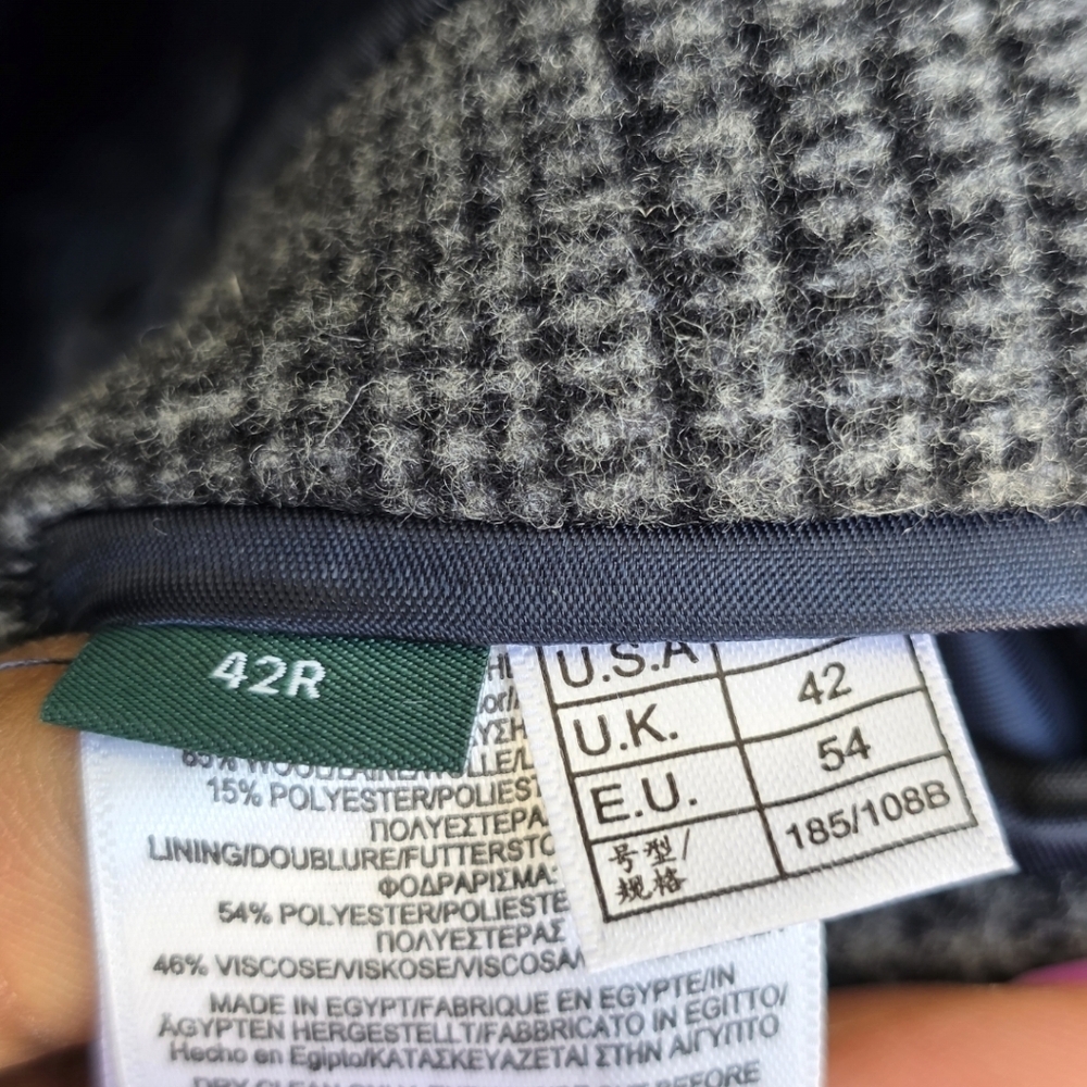 $495 B by Brooks Brothers Men's Plaid Wool Double-Face Overcoat Jacket Size 42R - Picture 6 of 12